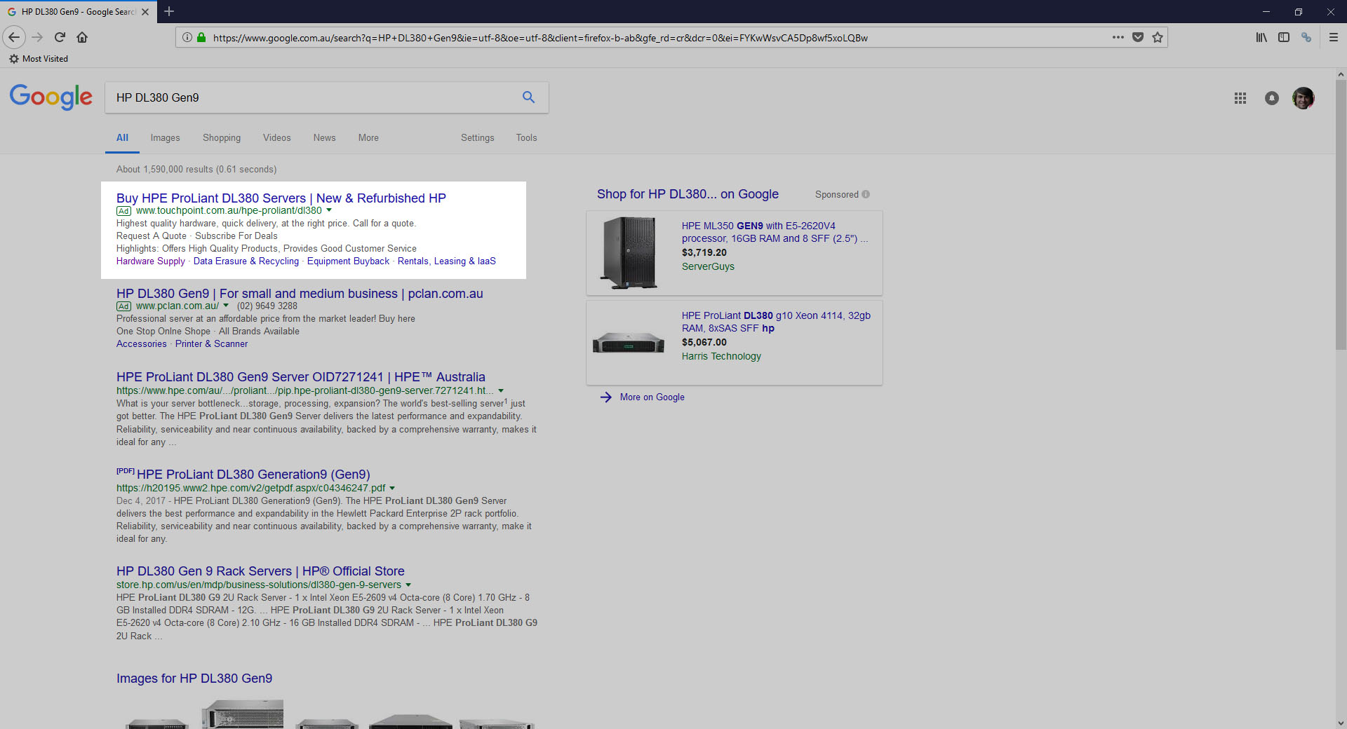 Touchpoint Adwords Search Ad